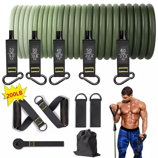 100/150/200LBS Resistance Bands Set Home Workouts Strength Training