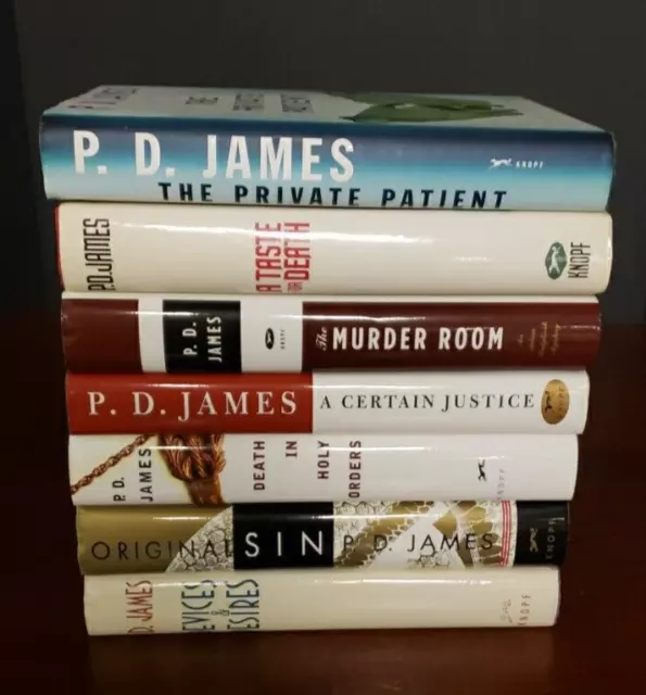 Lot of 7 HC/DJ: ADAM DALGLIESH series by P.D. James, 4 1st Editions (1986-2008)