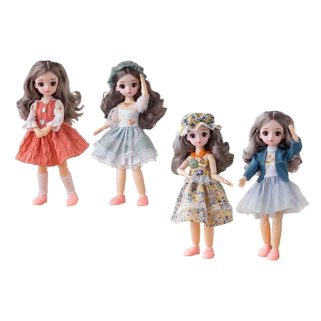 1/6 BJD Doll Kawaii Dress up with Clothes Outfit Shoes Wig Hair Makeup Hands DIY