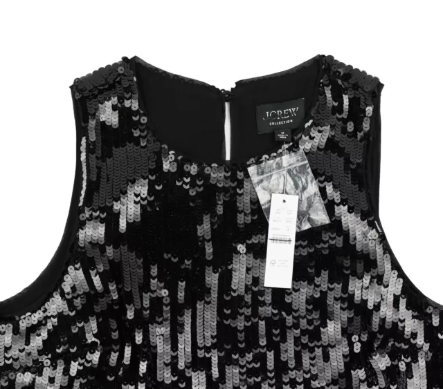New JCREW Collection $228 Size M Sequin Shell Top in Black 3