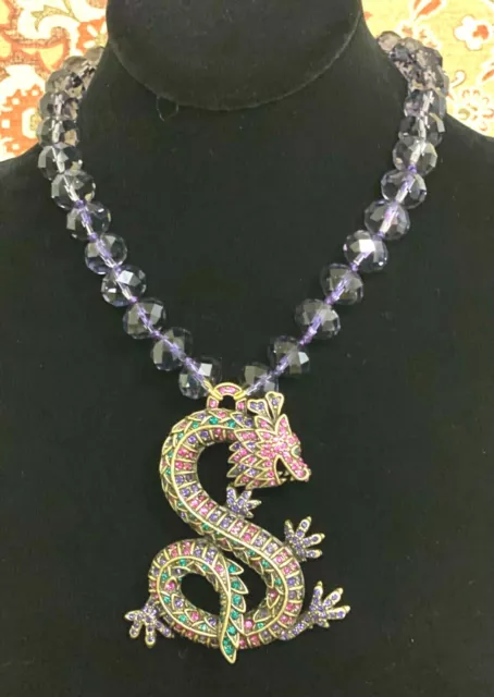 Heidi Daus Sublime Serpent Crystal accented Amethyst Bead Necklace