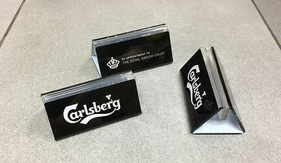LOT DE 3 SUPPORTS PVC POUR CARTE MENU BISTROT BIERE DANOISE BEER BIER CARLSBERG 