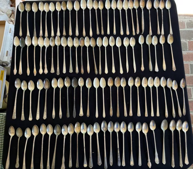 Vintage Craft Grade Silverplate Flatware Iced Tea Spoons  ~ Lot of 100 Lot D