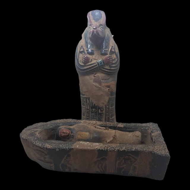 RARE ANCIENT EGYPTIAN ANTIQUE God Anubis Mummified Tomb Ushabti Statue