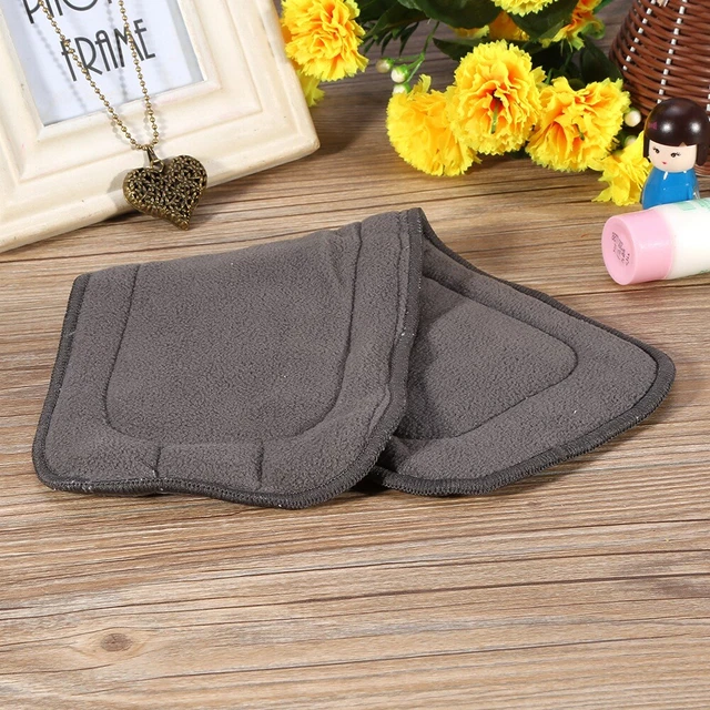 1PC Washable 4Layers Bamboo Charcoal Cloth Nappr Liner Reusable Diaper Inser Dso