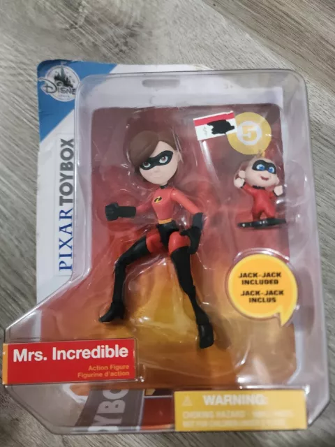 Disney Store Pixar Toybox Mrs. Incredible Action Figure With Jack-Jack