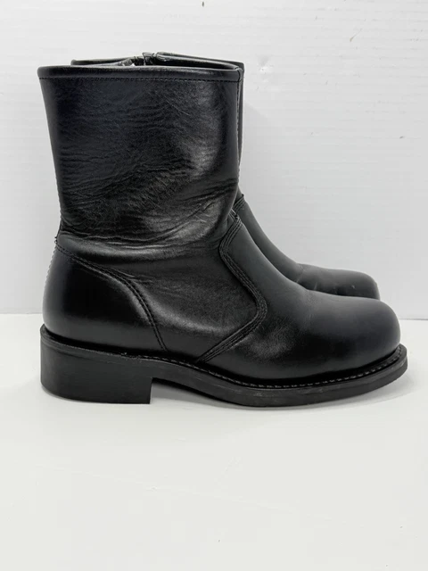 HY-TEST FOOTRESTS WOLVERINE Men’s 9.5 3E Black Leather Safety Toe Zip ...