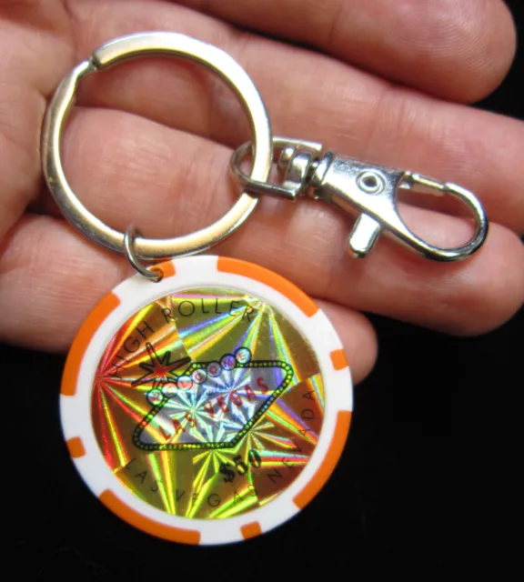 Welcome to Fabulous LAS VEGAS $50 LUCKY CASINO CHIP Prismatic KEYCHAIN Key Ring