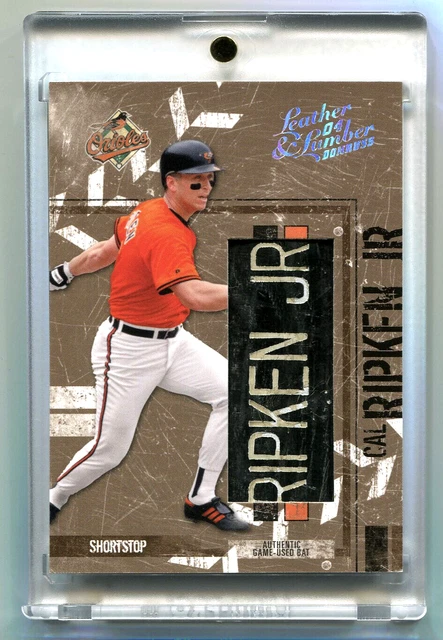 CAL RIPKEN JR 2004 Donruss Leather & Lumber Game Used Bat Barrel Nameplate 2/3 CAL RIPKEN JR 2004 Donruss Leather & Lumber Game Used Bat Barrel Nameplate 2/3