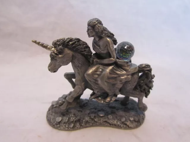 Pewter Figurine Ornament 'The Unicorn Rider' 3077 By A G Slocombe