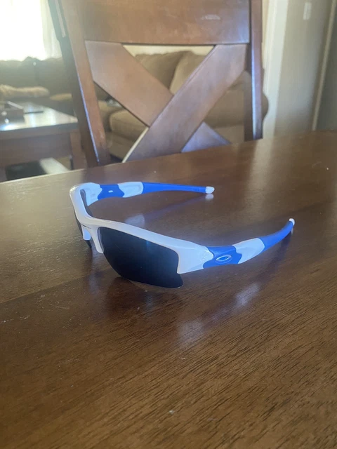 Oakley Flak Jacket 1.0 Polished White w/ Ice Iridium Lenses