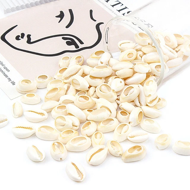 50Pcs Natural Shell Conch Beads Oval With Holes Loose Spacer Beads Accessor~m'
