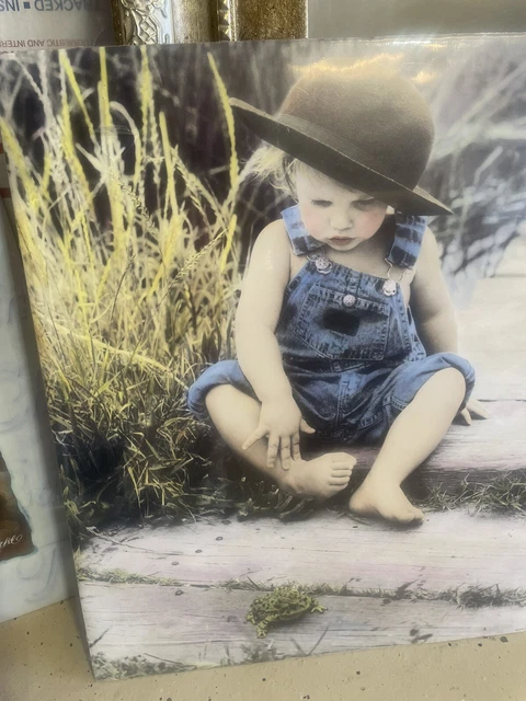 Baby/Toddler Boy With Frog Poster Print 16x20”-1999-Bernard Fine Art On Cardbd