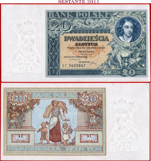 $ POLAND - 20 ZLOTYCH 20.6. 1931 - P 73 - XF / AUNC ; free shipping from 100$