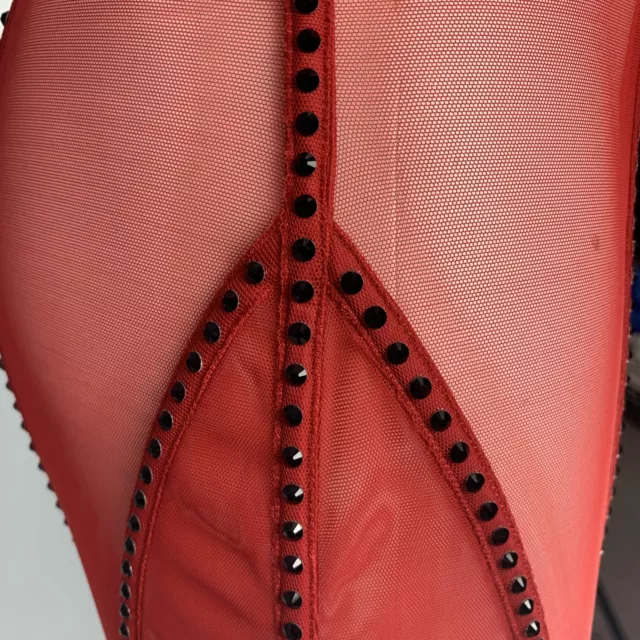 LA PERLA Size S Red Polyamide Elastane Mesh Corset Skirt 2