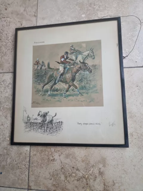 Snaffles Charles Johnson Payne "Soldiers" Pencil Signed Print