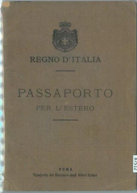 87512 - Vintage document DOCUMENTO D'EPOCA - Passaporto