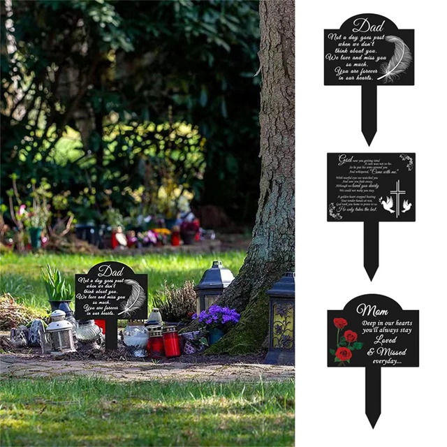 Memorial Metal Grave Markers Cemetery Garden Stake Memorial Plaque Garden