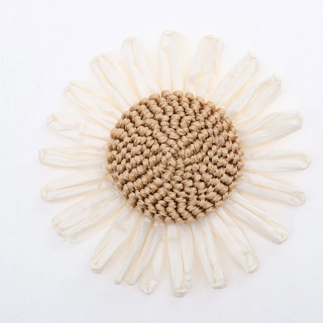 2PCS Weaving Sunflower Decor Accessory Handmade DIY Shoe Flowers Creative Girl