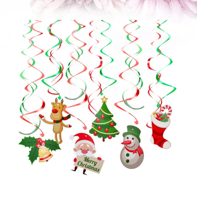 12 Pcs holiday party banner Swirl Xmas Ornaments Office Decor