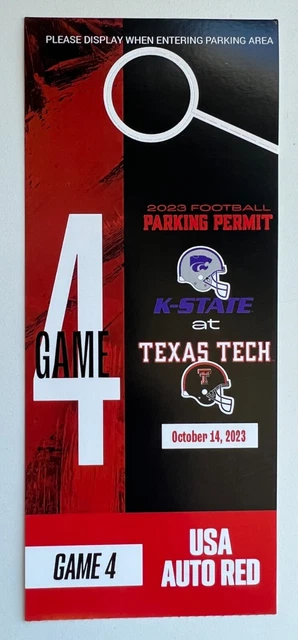 2023 Kansas State Wildcats vs Texas Tech Red Raiders 10/14/23 Ticket Stub Park
