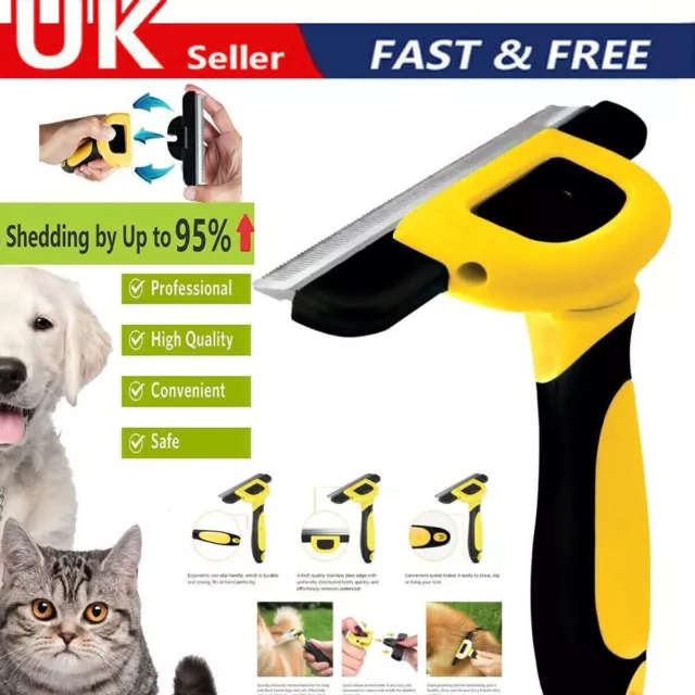 Deshedding Tool & Pet Grooming Brush for Dog Cat/Horses, with Short to Long Hair