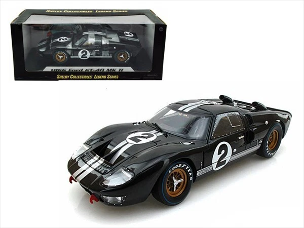 Shelby Collectibles Mini Car 1/18 1966 Ford Gt40 Mk2 Black Vs Ferrari Special Li
