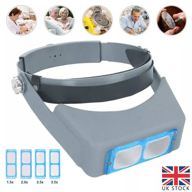 4 Lens Adjustable Headband Magnifier Head Magnifier Hands Free Magnifying Glass