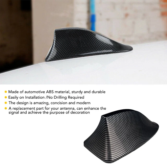 Carbon Antenna Fiber Cover Fin Shark FM/AM Radio Signal Booster Car Replace Auto