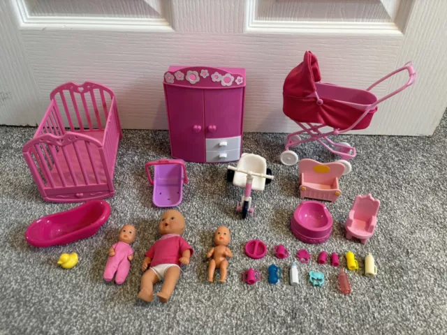 Barbie Baby Dolls, Furniture & Accessories Bundle