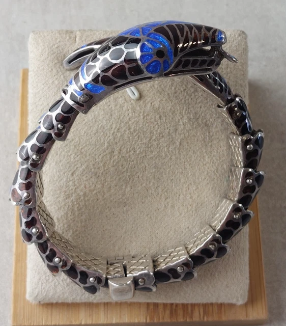 Bracelet Serpent En Corne Sculptée - Style Art Nouveau, Vintage