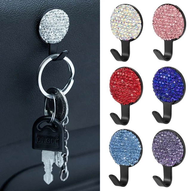 3 Pcs Strong Car Headrest Hook Diamond Car Hangers  Car Storage