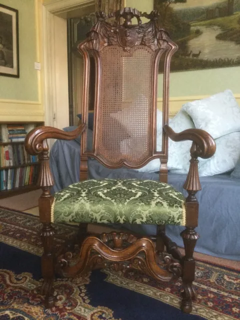 Antique carved 'throne' armchair