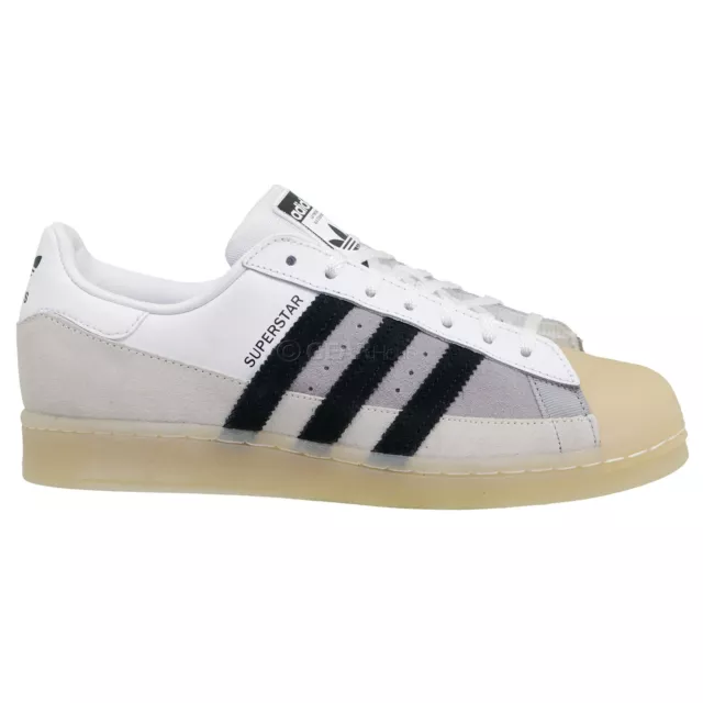 Adidas Originals Superstar Mens Shoes Leather Suede ,White Beige Gray, Size 8