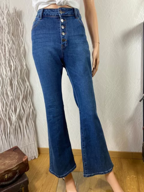 Jeans Flare Fit Stretch Push Up Taille Haute Mila Premium - 44 Bleu