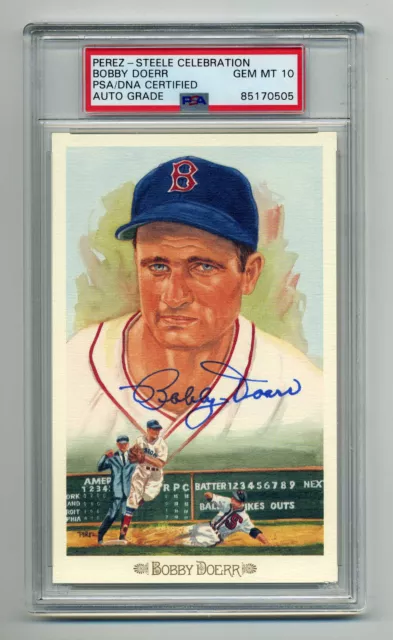 Bobby Doerr Superb Gem Mint 10  Psa/Dna  Signed  Perez Steele Celebration Card