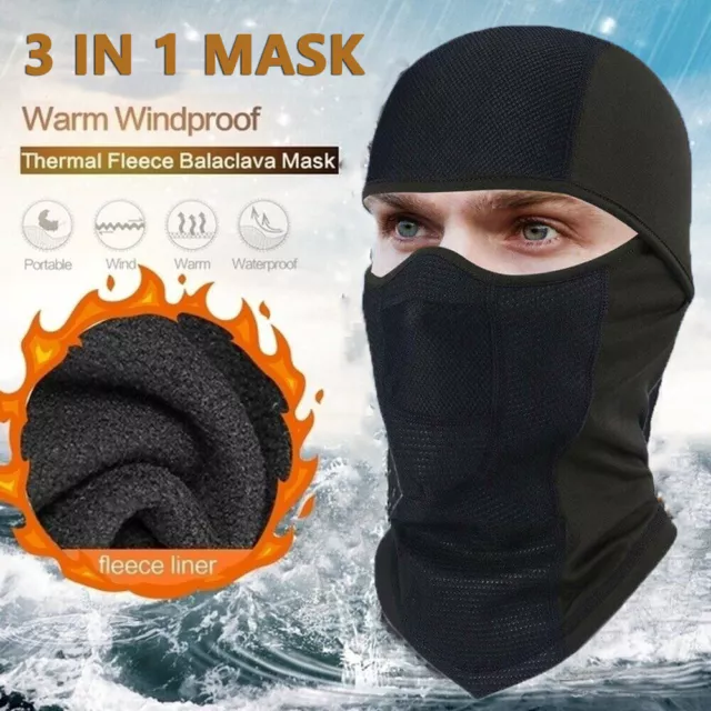 3IN1 Sturmhaube Gesichtsmaske Winddicht Skimaske Kopfhaube für Fahrrad Motorrad
