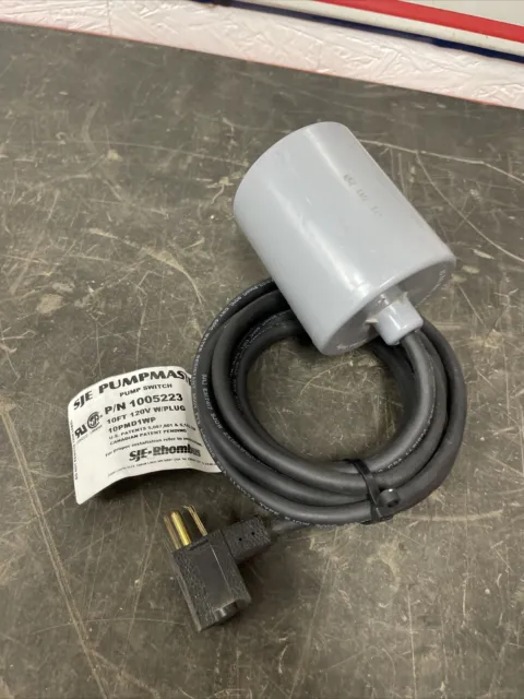 Interruptor de bomba de plástico SJE-Rhombus PumpMaster 10 pies 120 V p/n 1005223, CC1