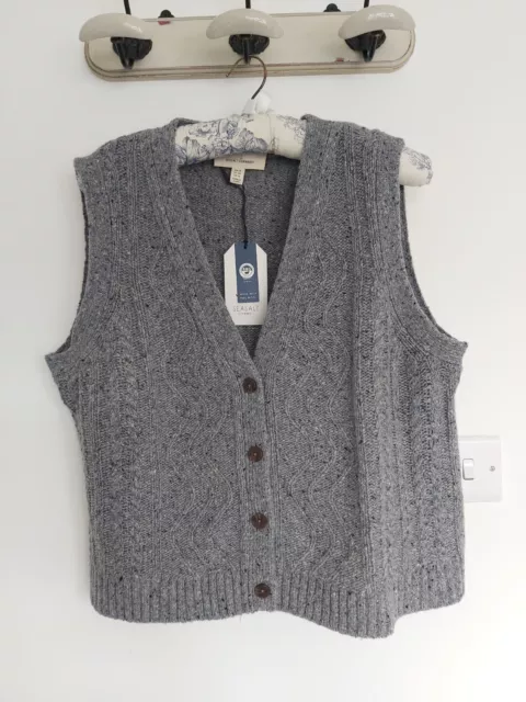 Seasalt Pendouer wool blend vest- Knitted- size 18 Bnwt