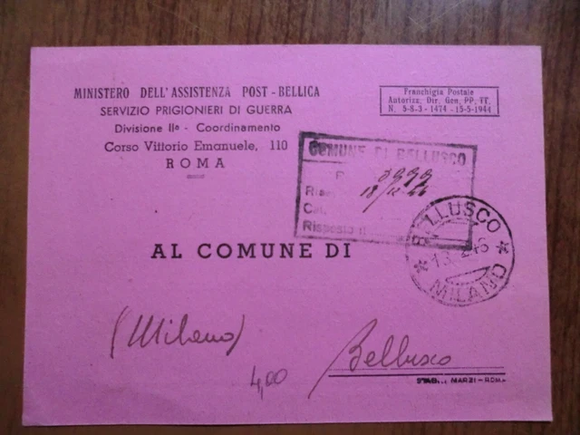 cartolina militare  viaggiata nel 1946