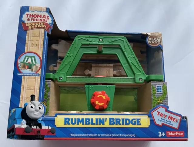 Fisher Price Thomas & Friends Wooden Railway Train RUMBLIN' Bridge New In Box