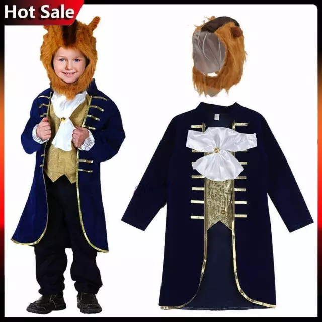 Boys Beauty and The Beast Costume Beast Cosplay Suit Kids Halloween Book Week