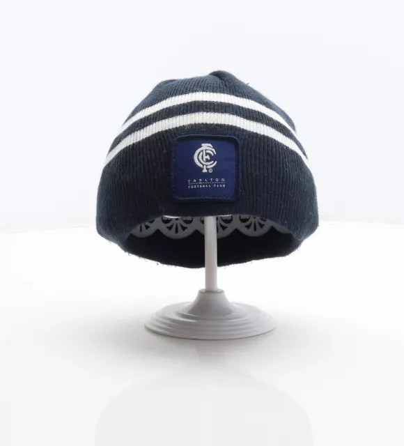 Official AFL Boys Blue Striped Acrylic Beanie One Size - Carlton Football Club