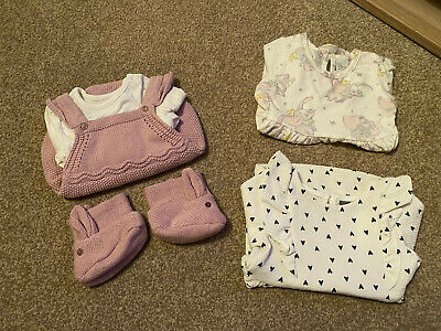 Used - Baby Girl Dresses Bundle - Disney Dumbo, Primark - X3 Dresses -0-3 Months