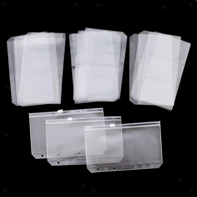 12x Bolsillo de carpeta A6 Carpetas con cremallera Documento Cuaderno Bolsas de hoja suelta Bolsa