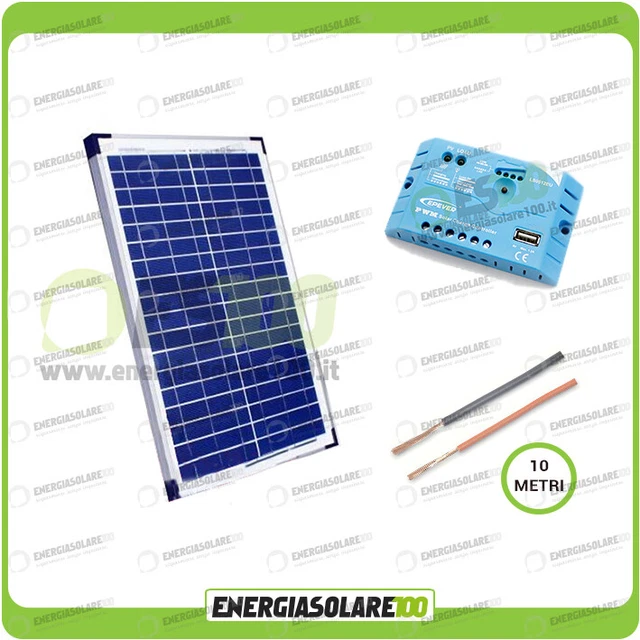 Kit solaire roulotte camping car panneau solaire 20W 12V batterie