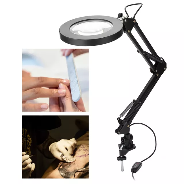 5X Magnifying Lamp Daylight Magnifier Lens Desk Table Light Nail Craft Bench UK 3