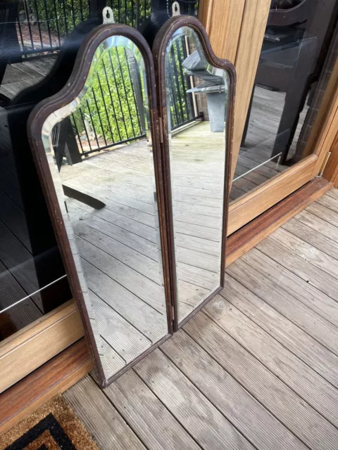 Old Victorian Pair Of Bevel Glass Mirrors