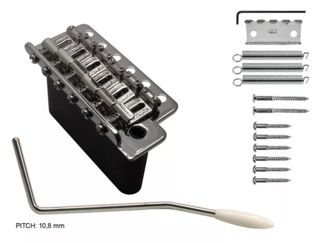 Wilkinson WVCSB S Stahlblock Tremolo gesenkte & polierte Saitendurchführungen