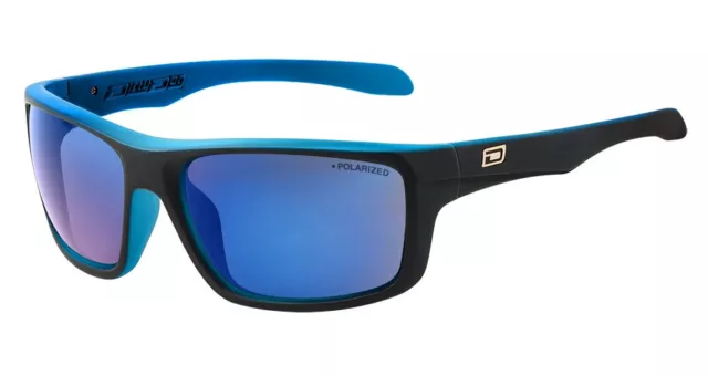 DIRTY DOG AXLE Mens/Womens POLARISED Sunglasses BLACK & BLUE / BLUE MIRROR 53353